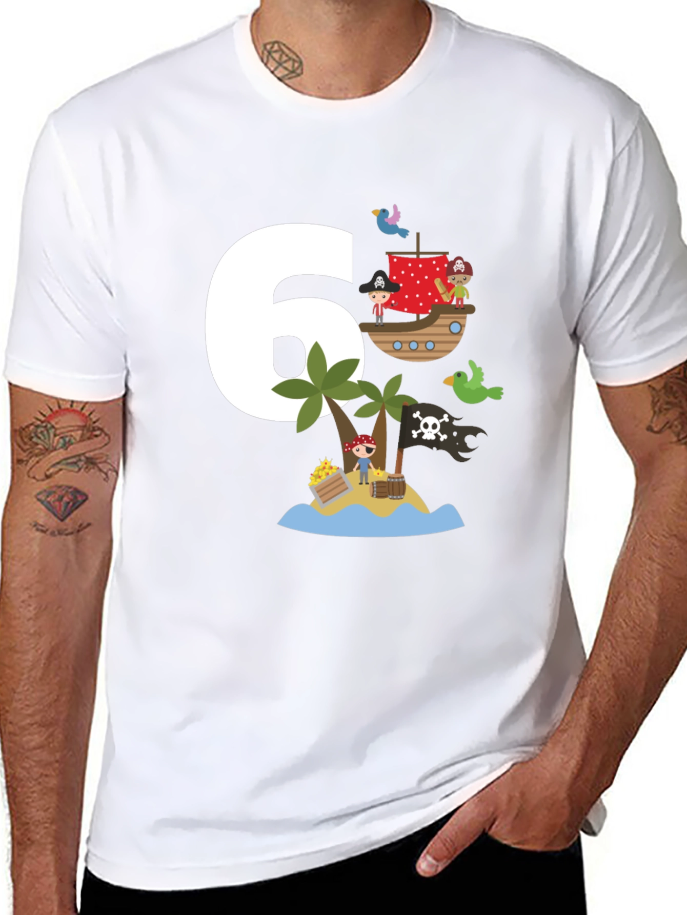 Kids 6th Birthday Pirate T-Shirt