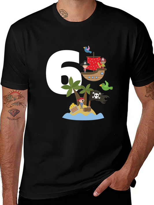Kids 6th Birthday Pirate T-Shirt