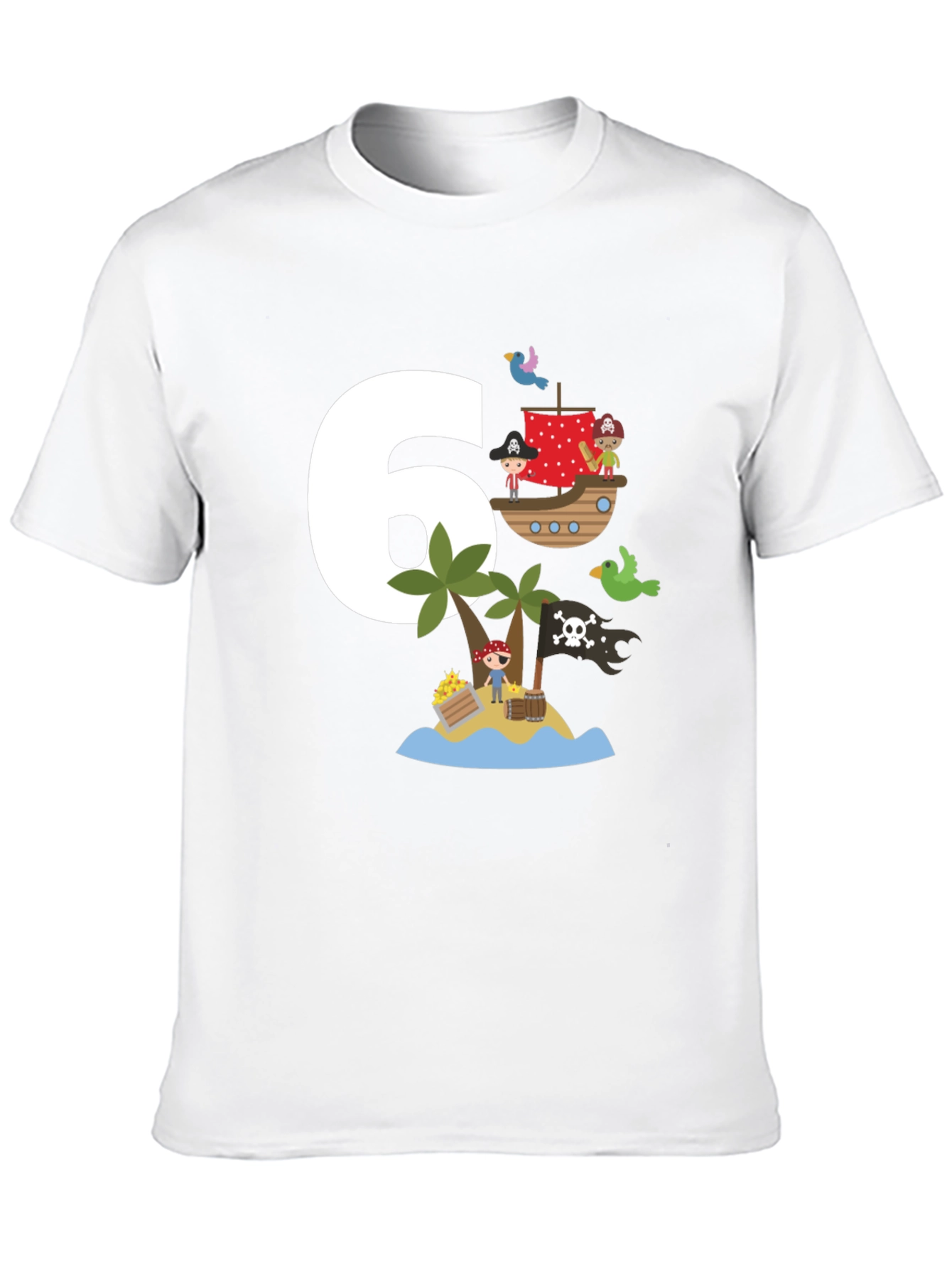 Kids 6th Birthday Pirate T-Shirt