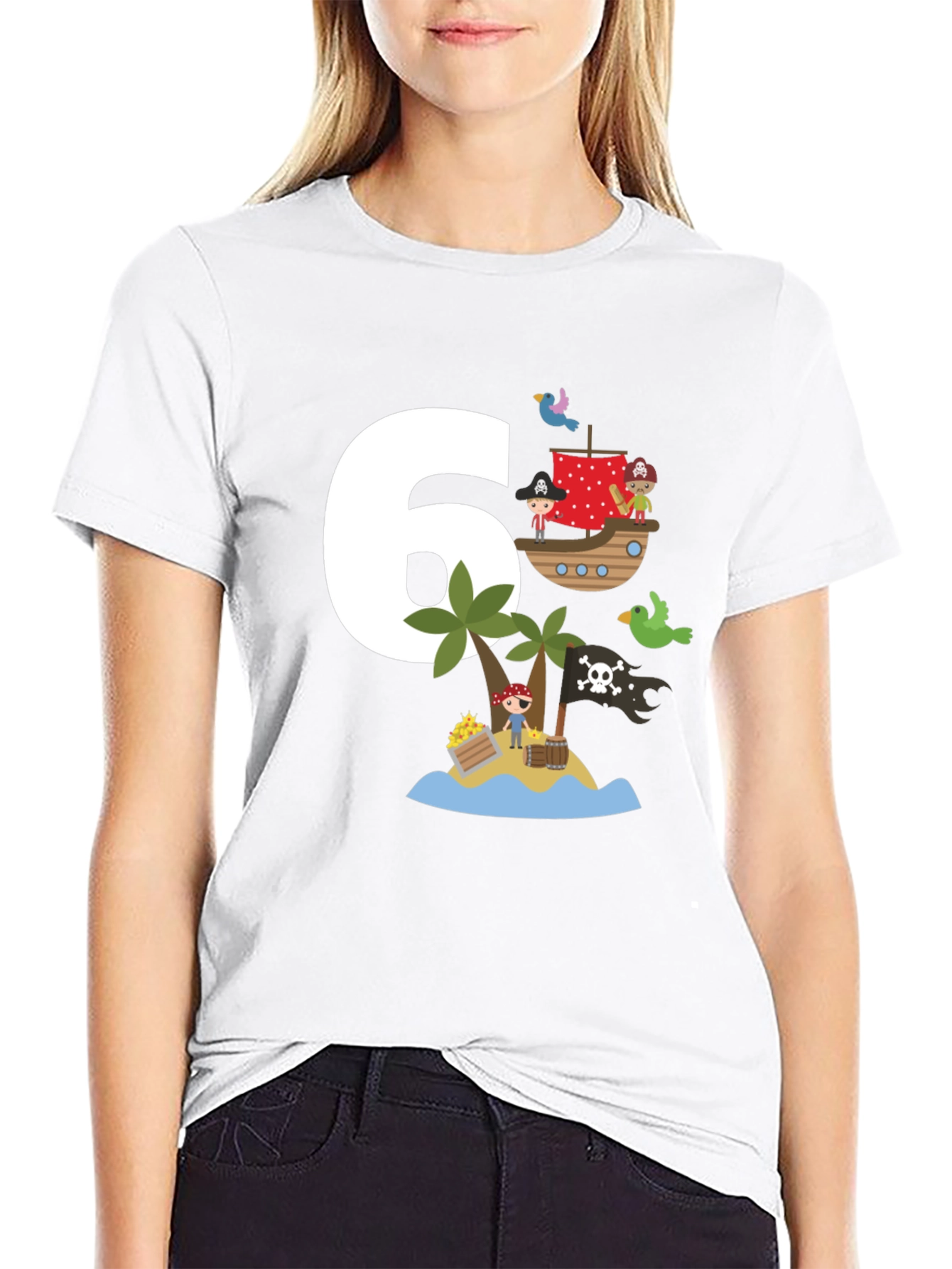 Kids 6th Birthday Pirate T-Shirt
