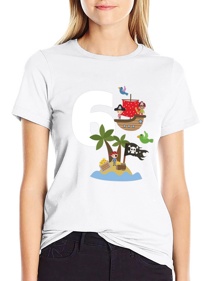 Kids 6th Birthday Pirate T-Shirt