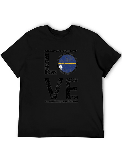 Nauru Flag Love T-Shirt - Distressed Design