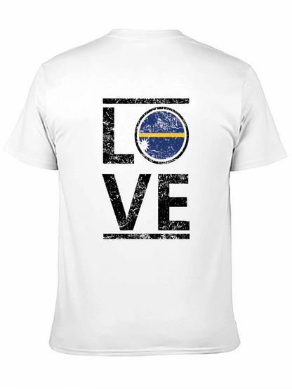 Nauru Flag Love T-Shirt - Distressed Design