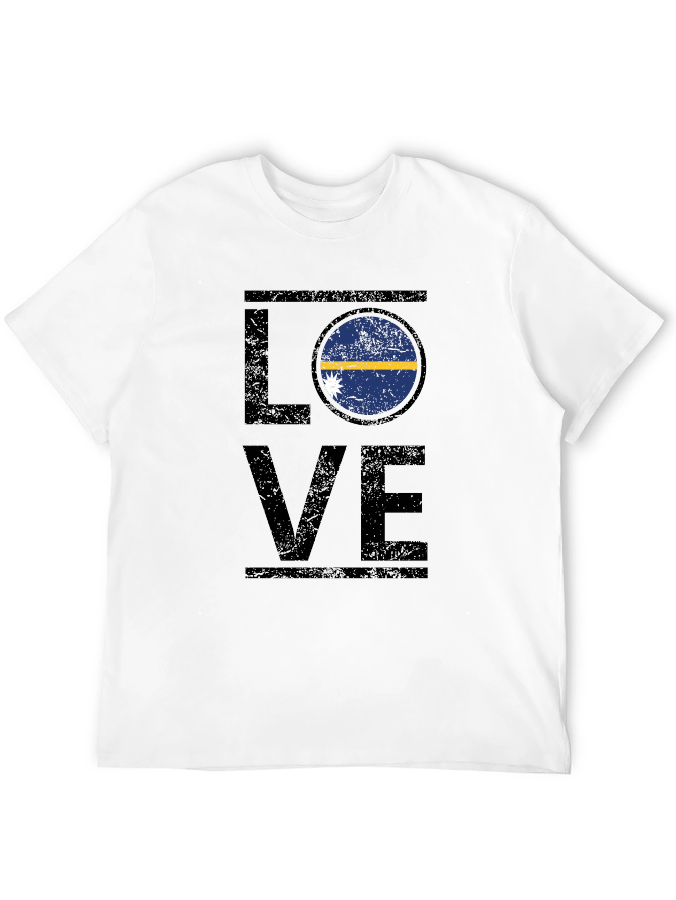Nauru Flag Love T-Shirt - Distressed Design