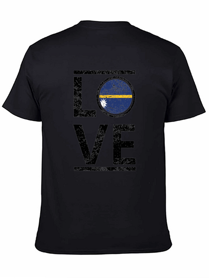Nauru Flag Love T-Shirt - Distressed Design