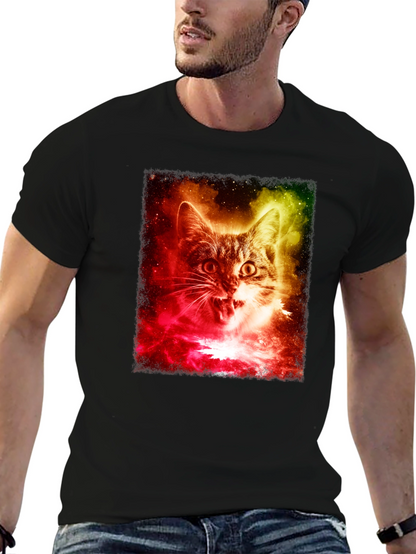 Cosmic Cat T-Shirt - Galaxy Feline Tee