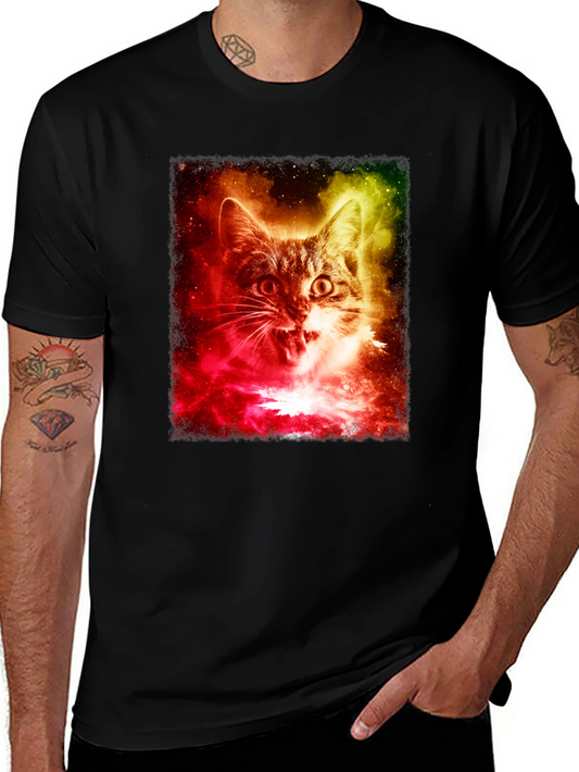 Cosmic Cat T-Shirt - Galaxy Feline Tee