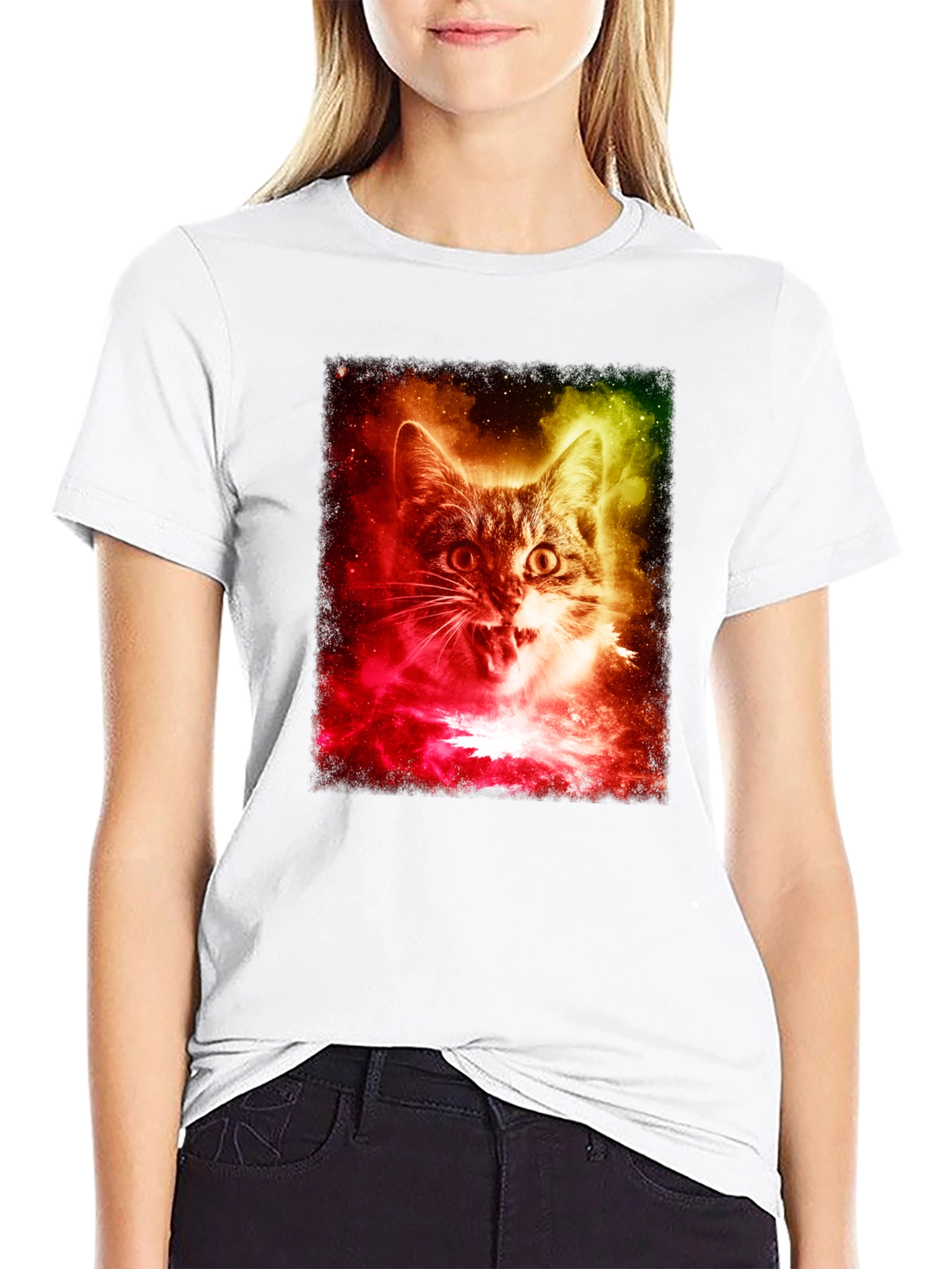 Cosmic Cat T-Shirt - Galaxy Feline Tee