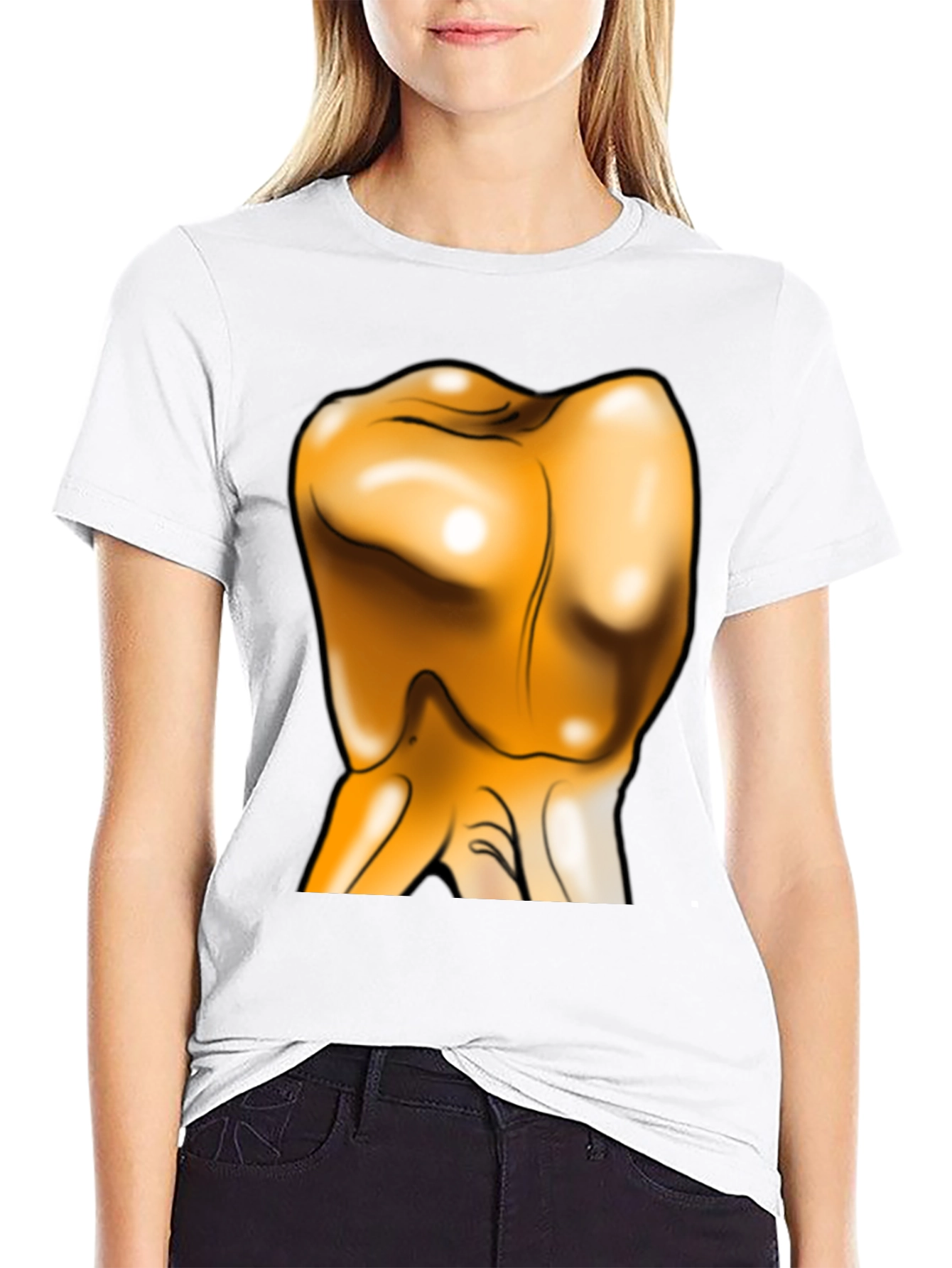 Unique Gold Tooth Graphic T-Shirt - Bold Statement Piece