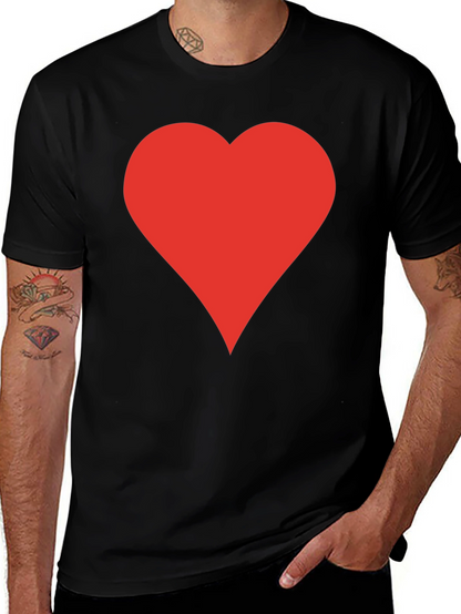 Red Heart Black T-Shirt | Stylish Casual Tee