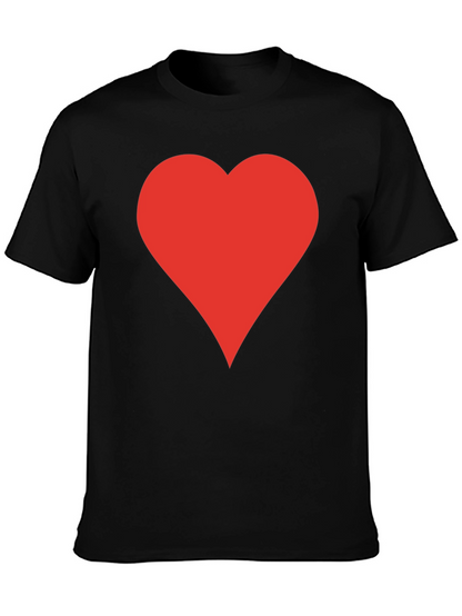 Red Heart Black T-Shirt | Stylish Casual Tee