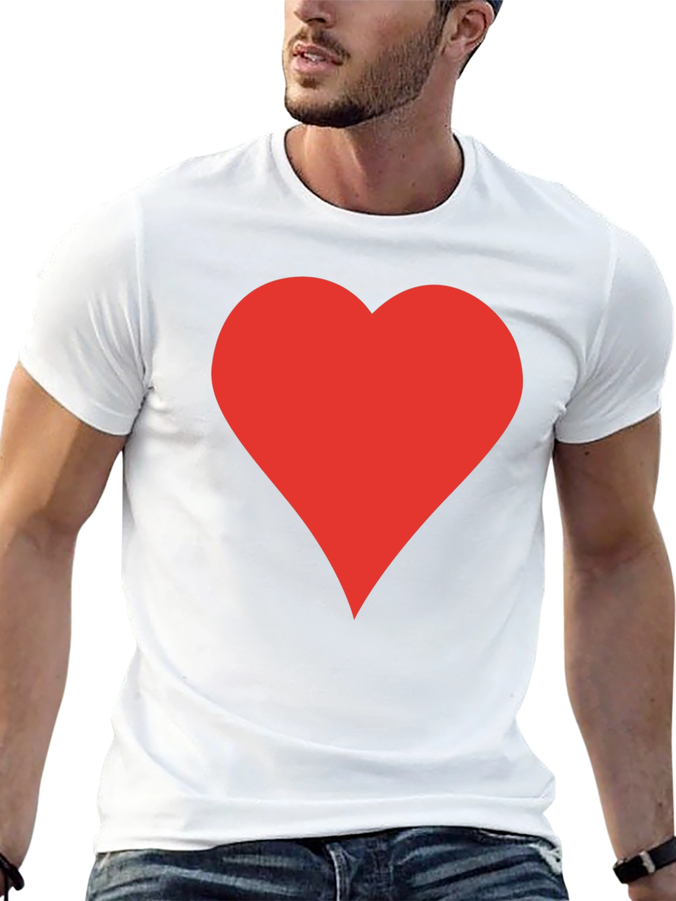 Red Heart Black T-Shirt | Stylish Casual Tee
