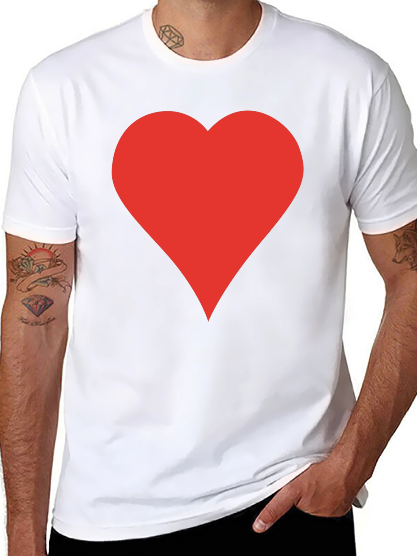 Red Heart Black T-Shirt | Stylish Casual Tee