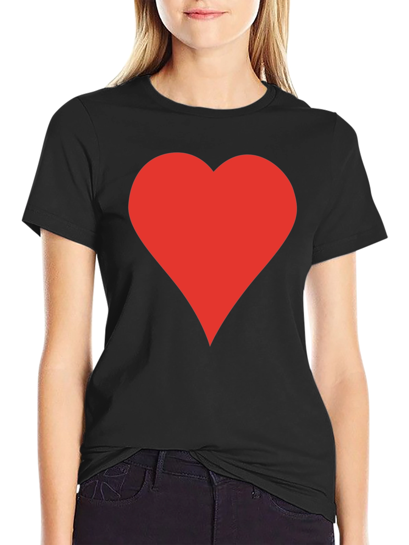 Red Heart Black T-Shirt | Stylish Casual Tee