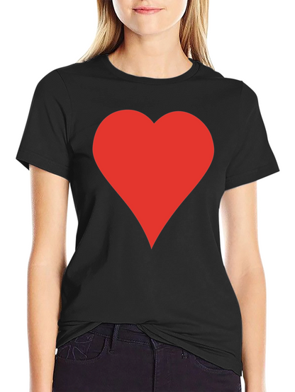 Red Heart Black T-Shirt | Stylish Casual Tee