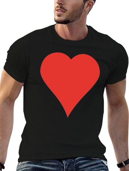 Red Heart Black T-Shirt | Stylish Casual Tee