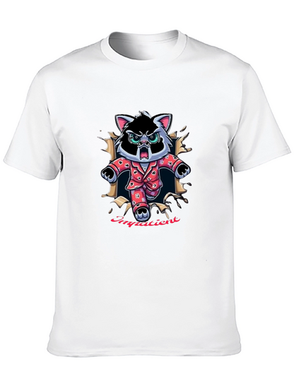 Impatien Cat T-Shirt - Funny Cartoon Tee