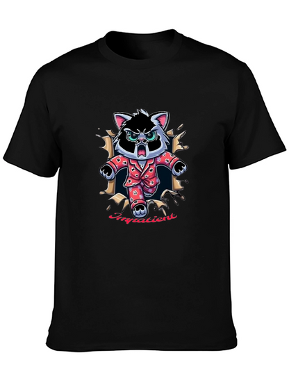 Impatien Cat T-Shirt - Funny Cartoon Tee