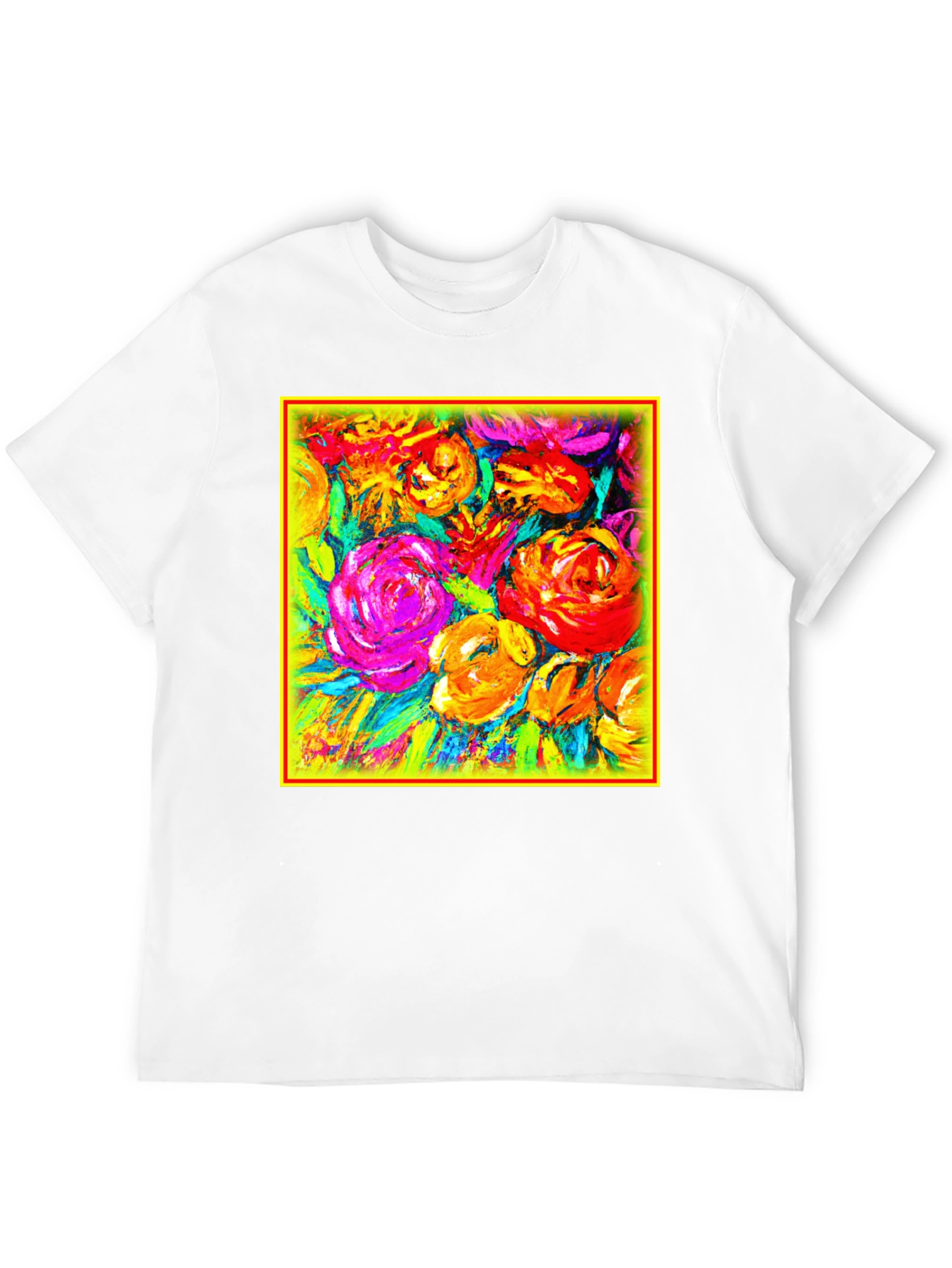 Floral Burst Graphic Tee - Vibrant Art Design