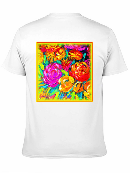 Floral Burst Graphic Tee - Vibrant Art Design
