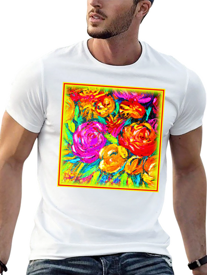 Floral Burst Graphic Tee - Vibrant Art Design