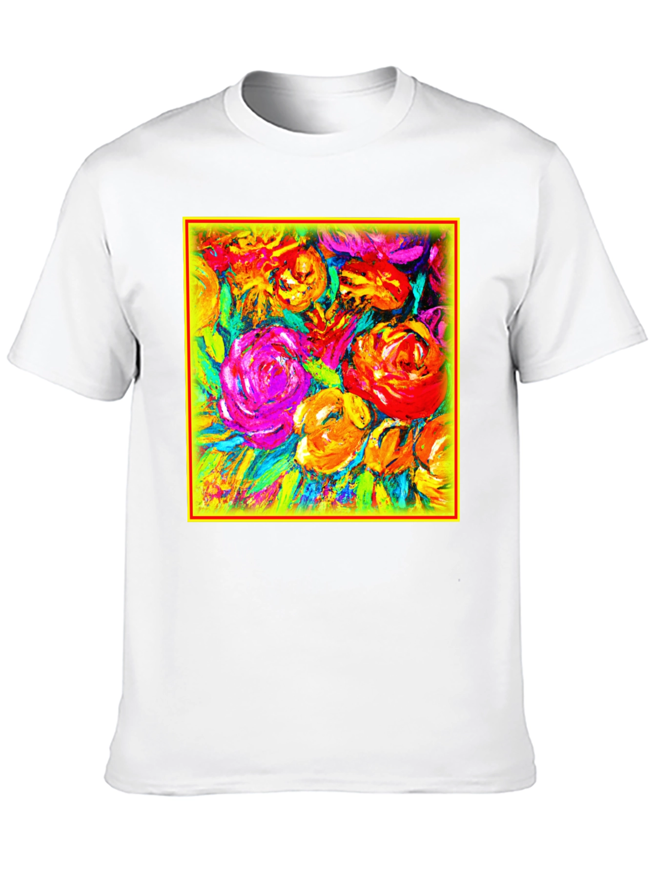 Floral Burst Graphic Tee - Vibrant Art Design