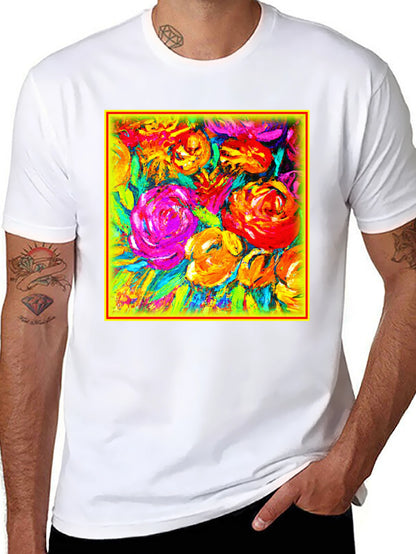 Floral Burst Graphic Tee - Vibrant Art Design