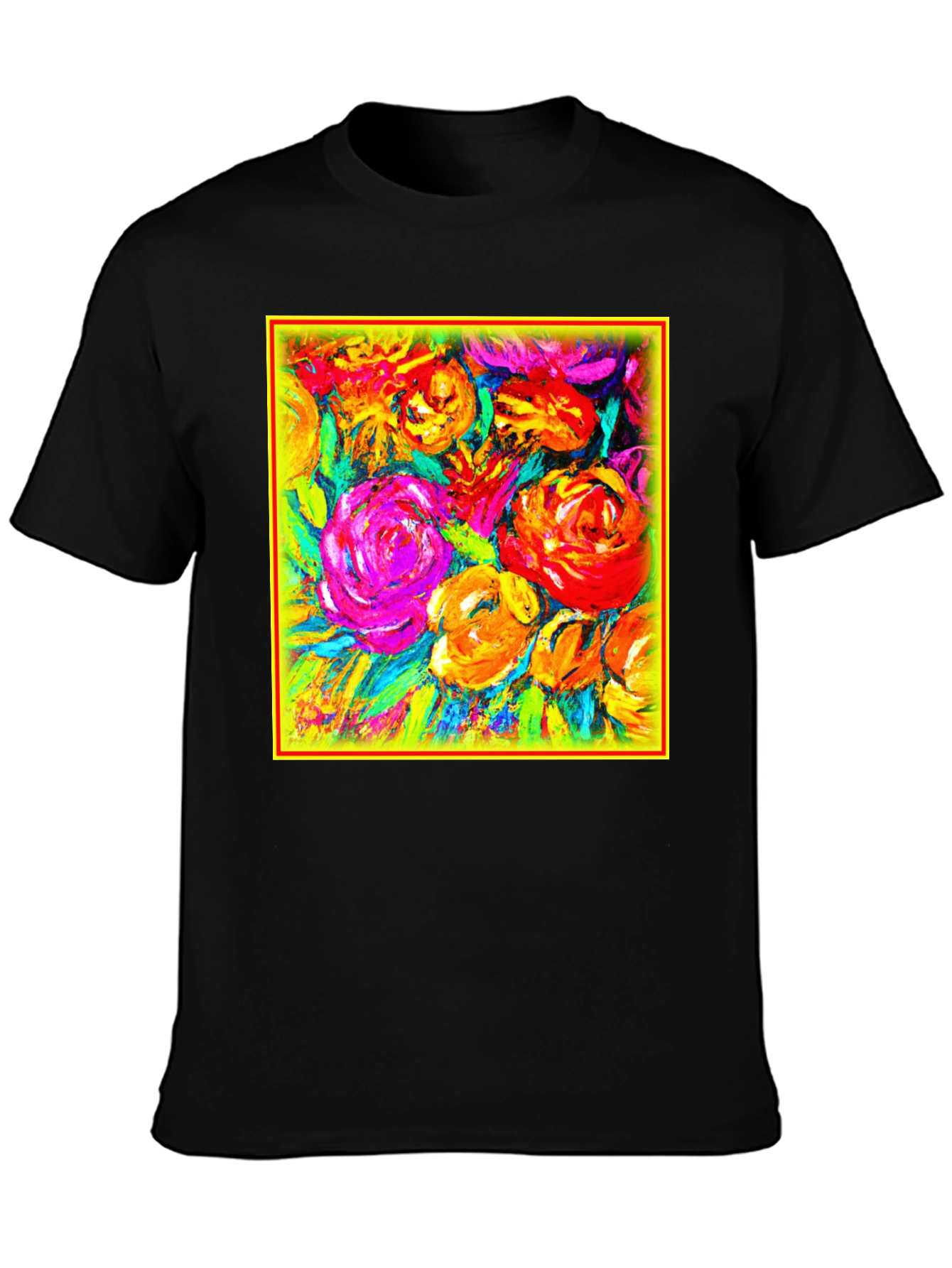 Floral Burst Graphic Tee - Vibrant Art Design