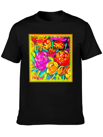 Floral Burst Graphic Tee - Vibrant Art Design