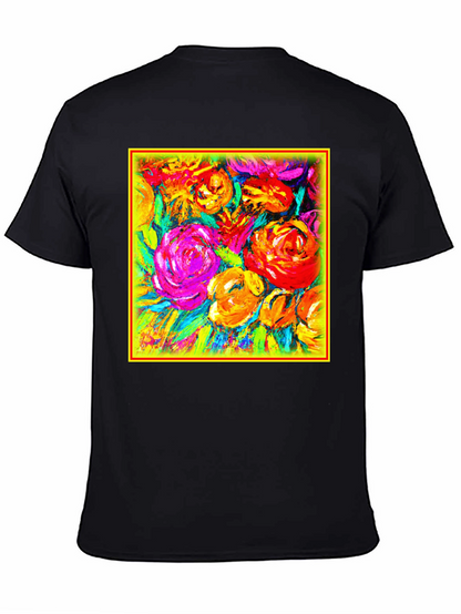 Floral Burst Graphic Tee - Vibrant Art Design