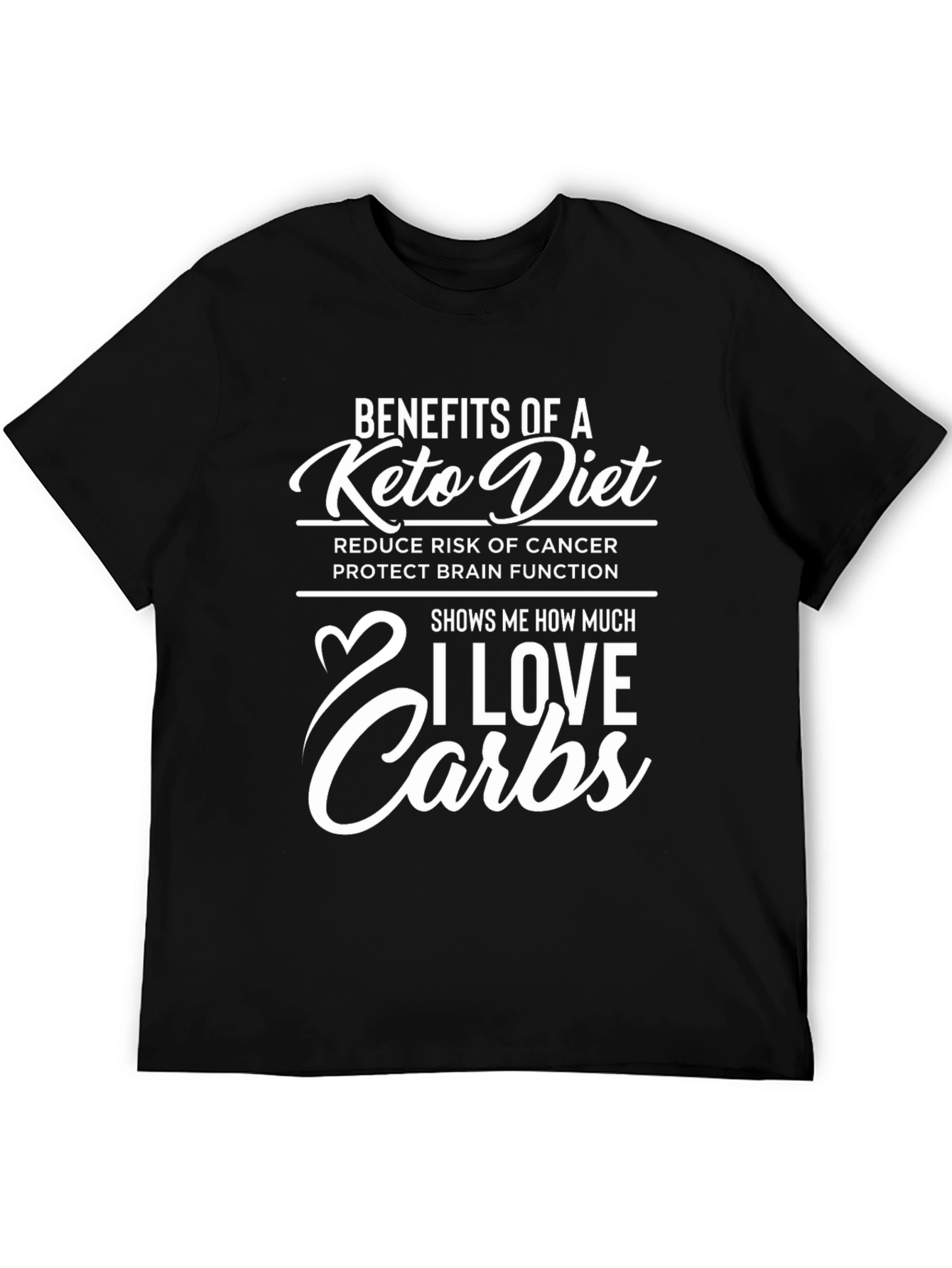 Funny Keto Diet T-Shirt - I Love Carbs!