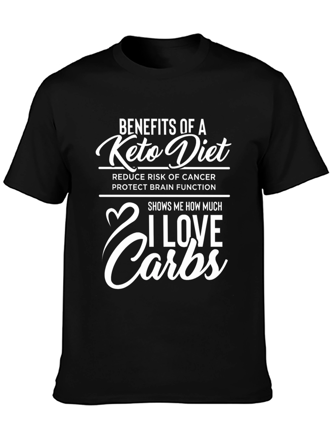 Funny Keto Diet T-Shirt - I Love Carbs!