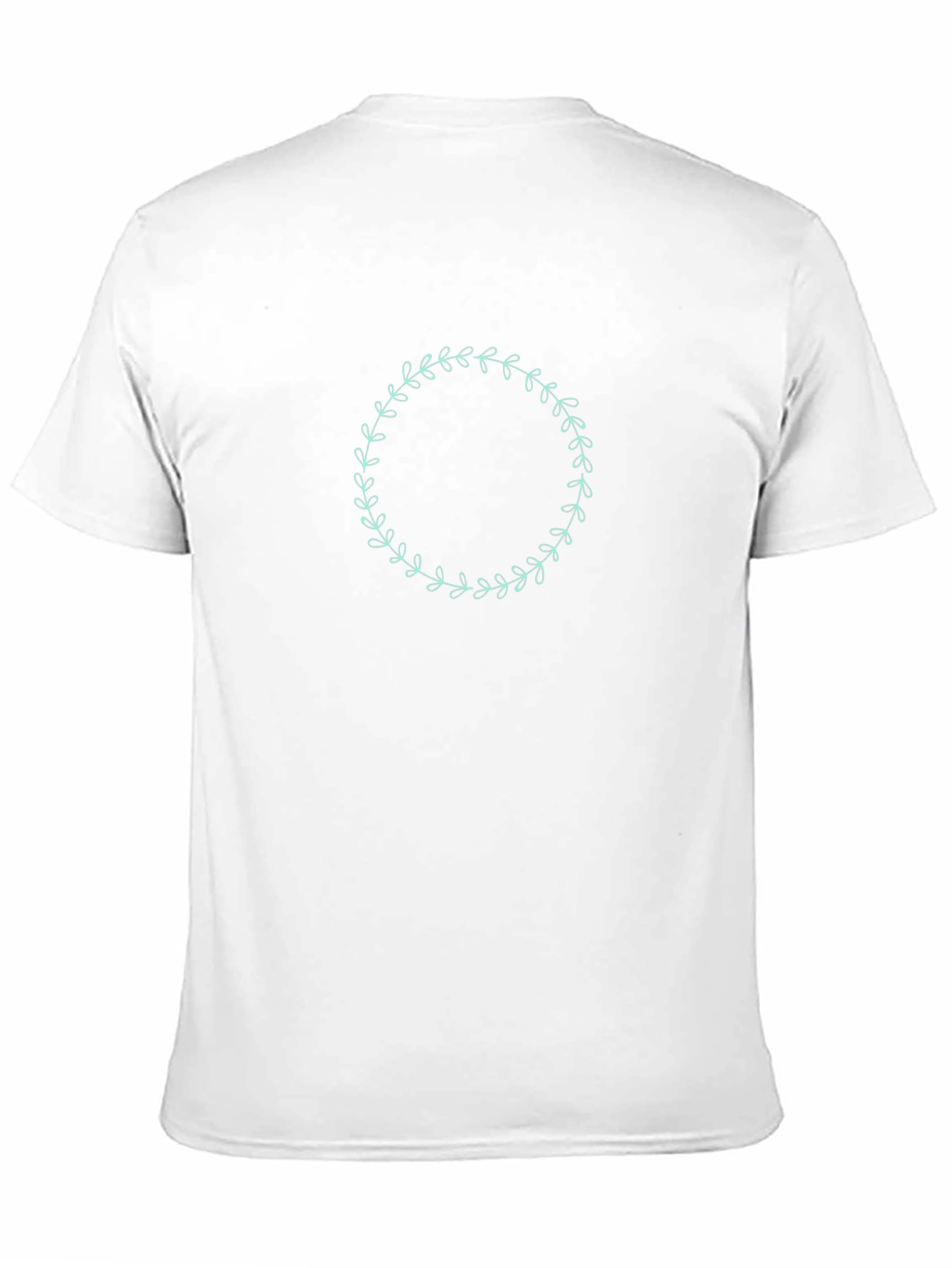 Black Tee with Leaf Wreath Graphic