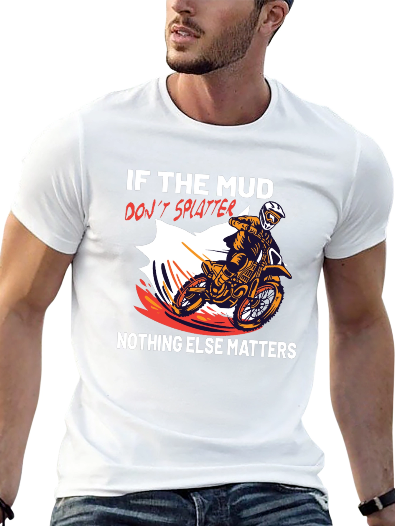 Mud Splatter T-Shirt: Dirt Bike Rider Tee