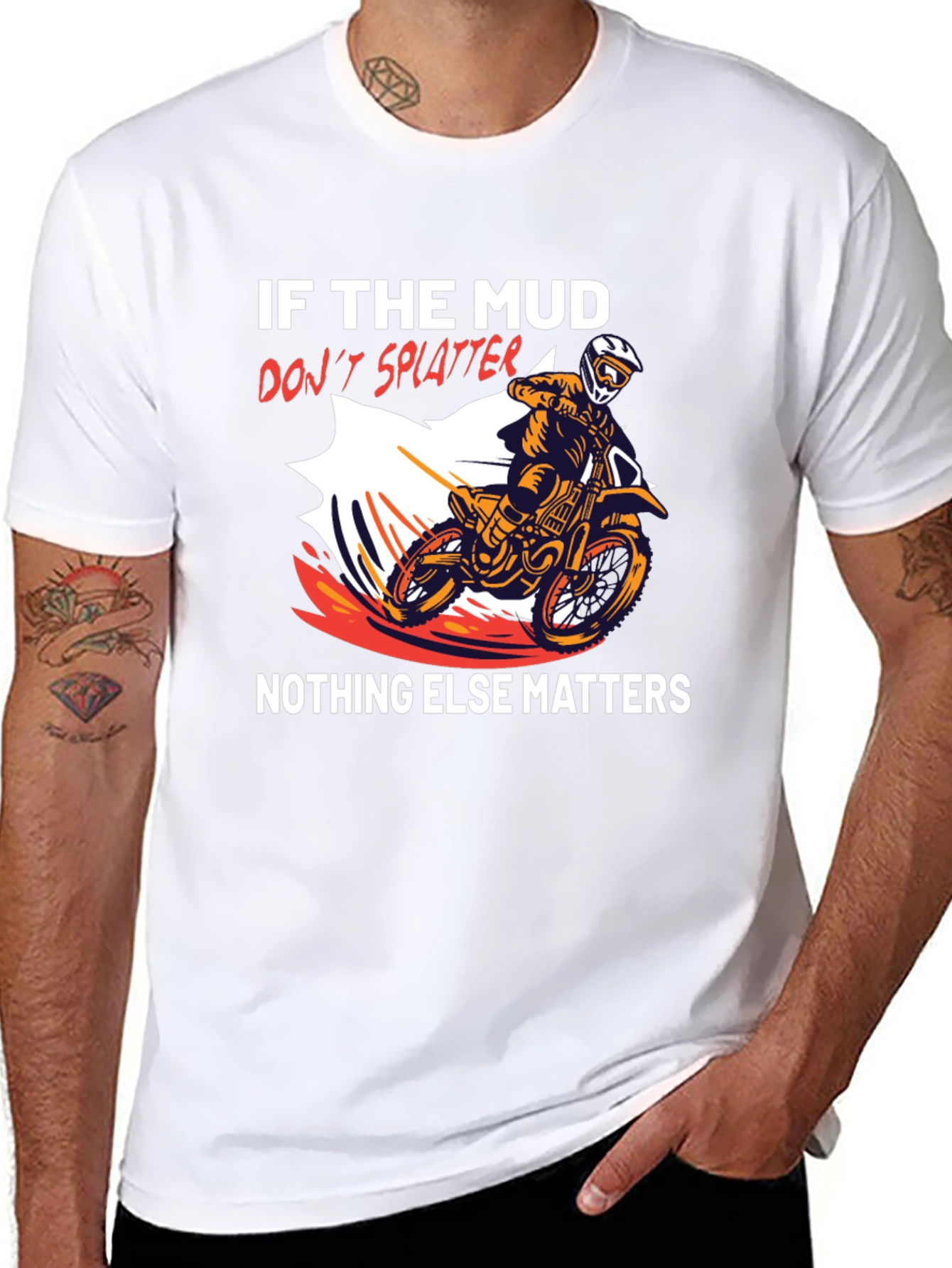 Mud Splatter T-Shirt: Dirt Bike Rider Tee