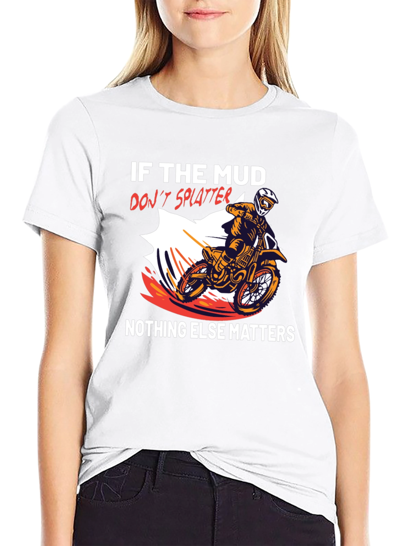 Mud Splatter T-Shirt: Dirt Bike Rider Tee