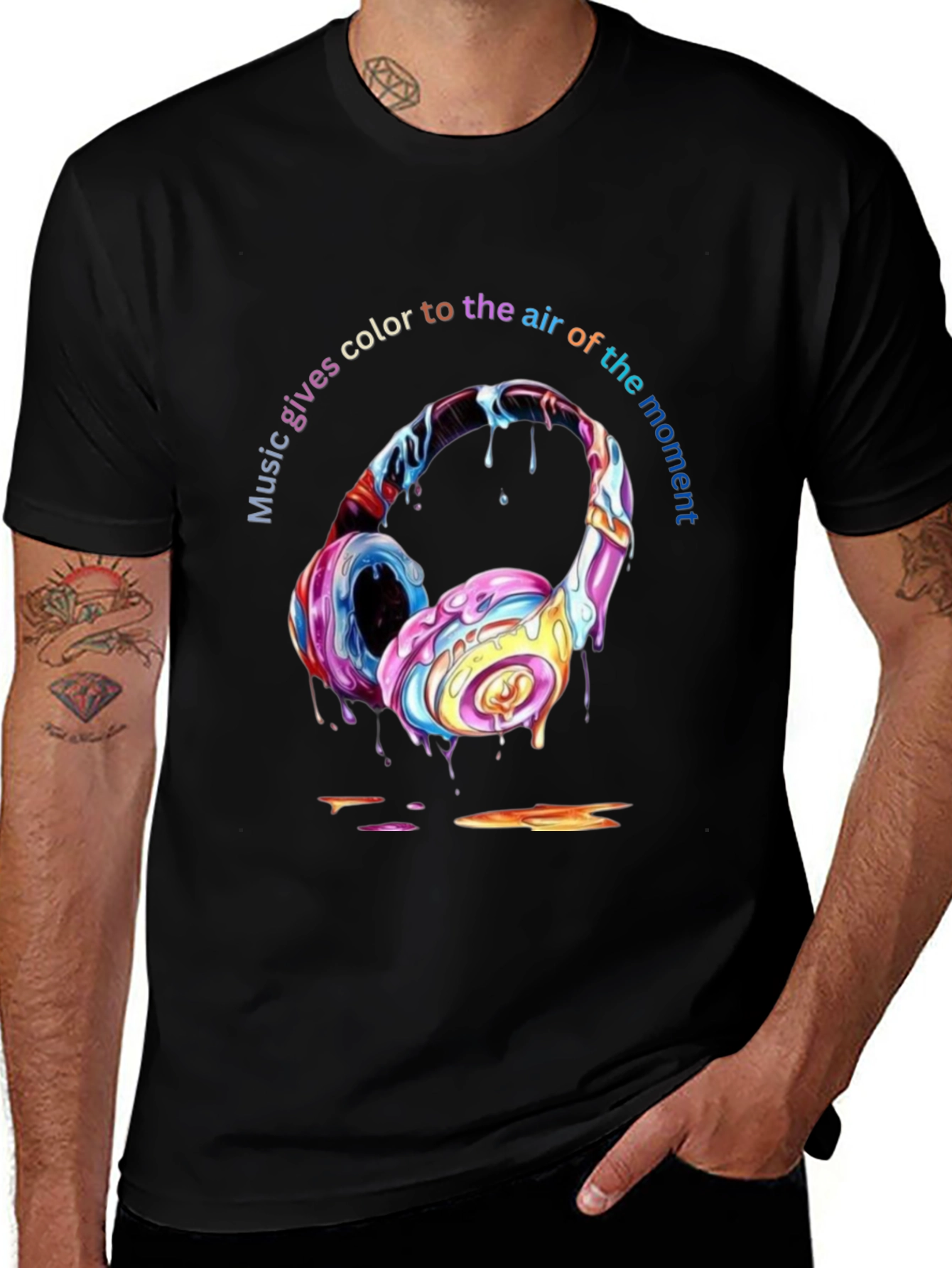 Colorful Music Headphones T-Shirt
