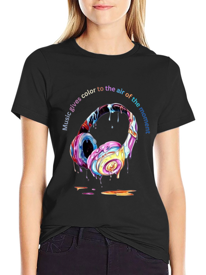 Colorful Music Headphones T-Shirt