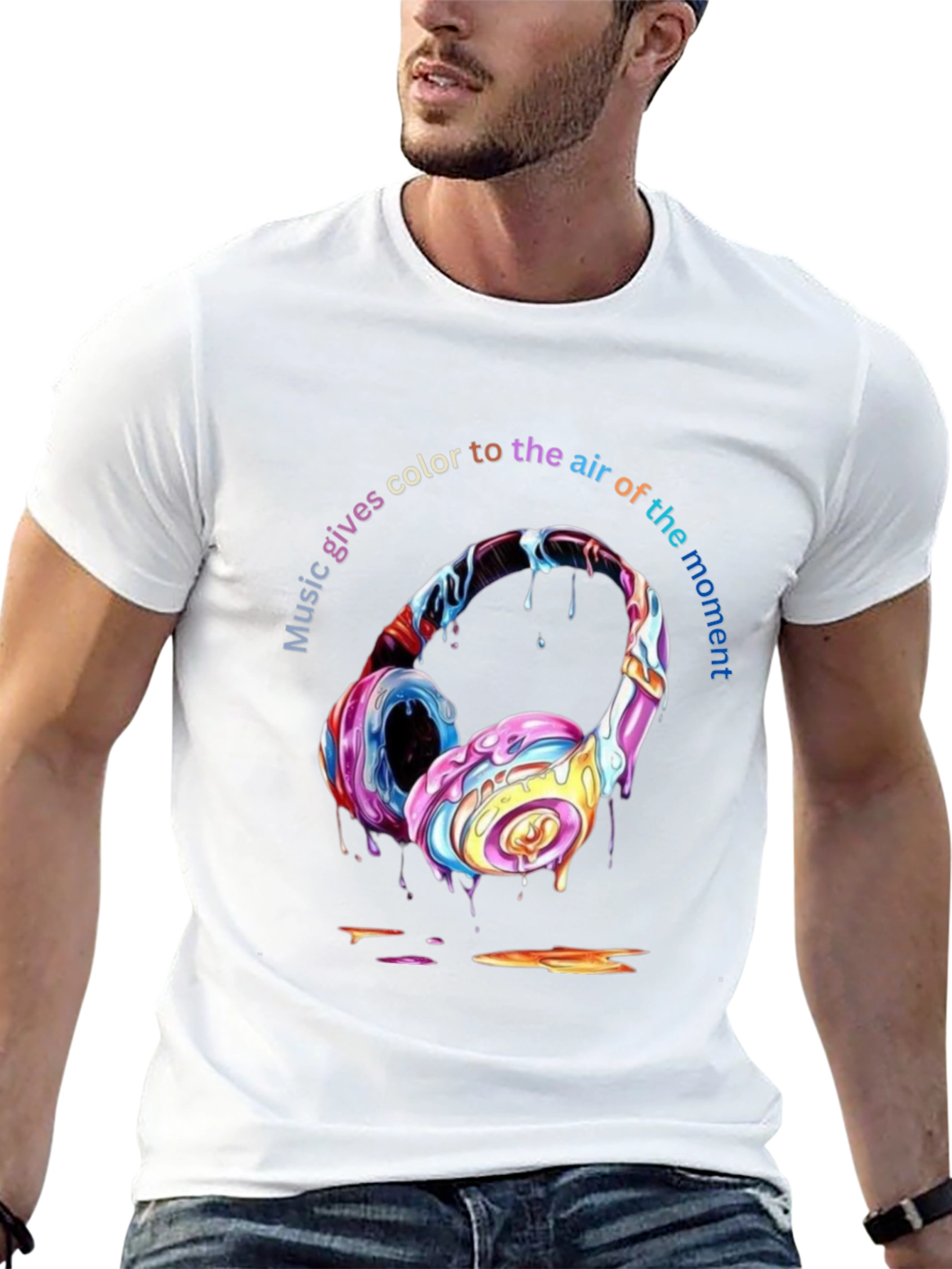 Colorful Music Headphones T-Shirt