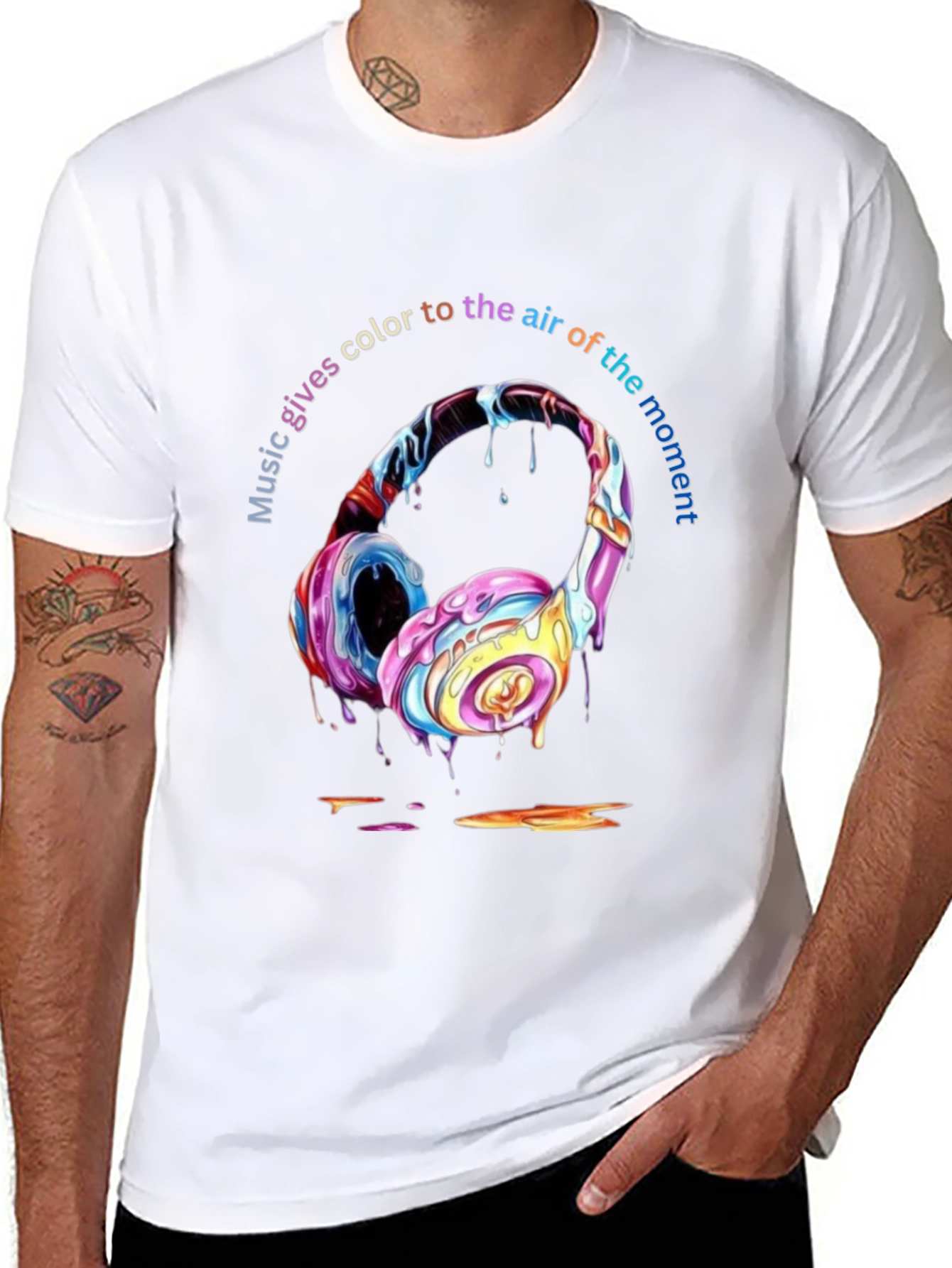 Colorful Music Headphones T-Shirt