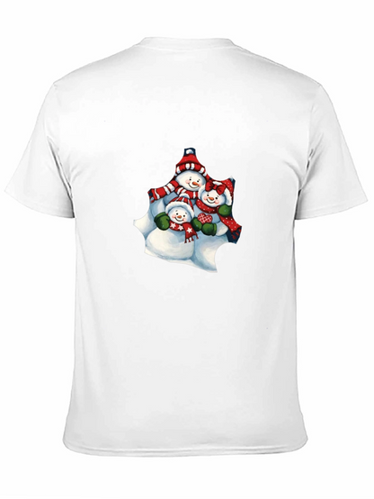 Snowman Family Black T-Shirt