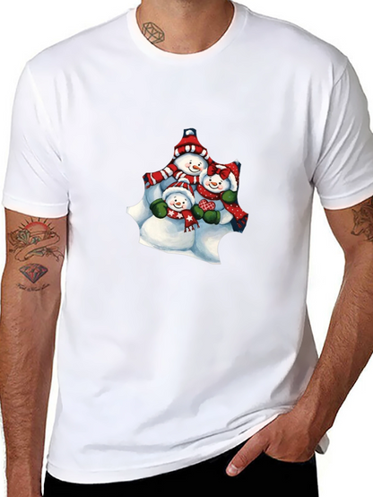 Snowman Family Black T-Shirt