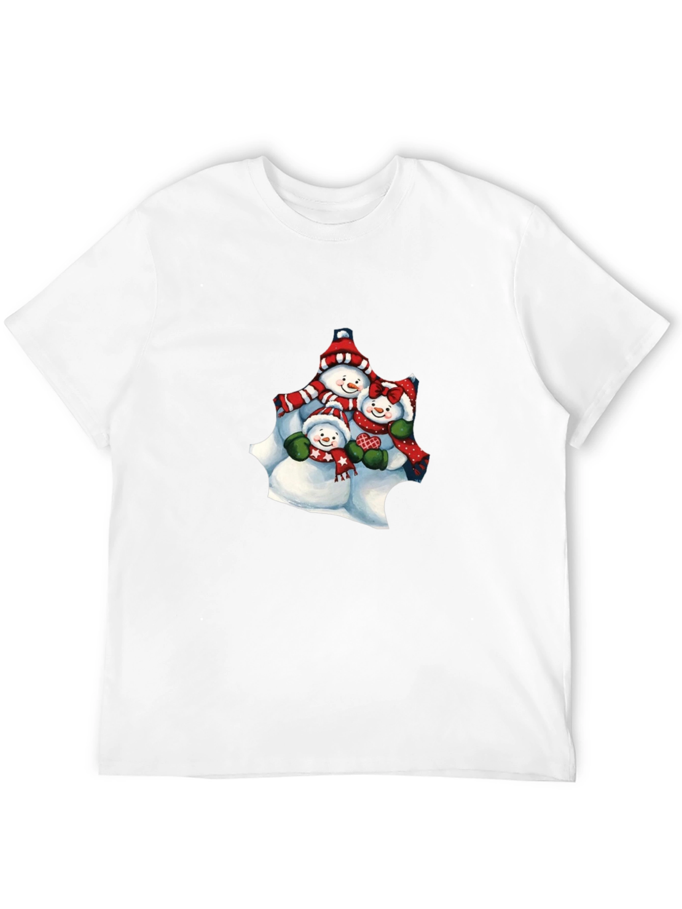 Snowman Family Black T-Shirt