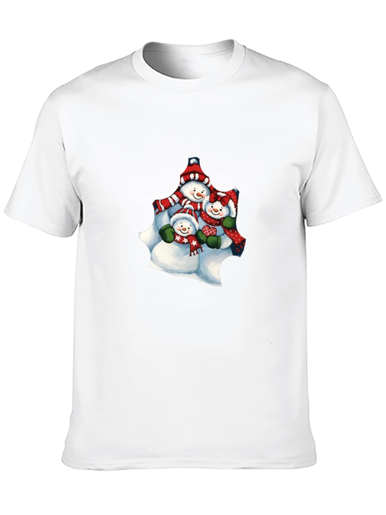 Snowman Family Black T-Shirt