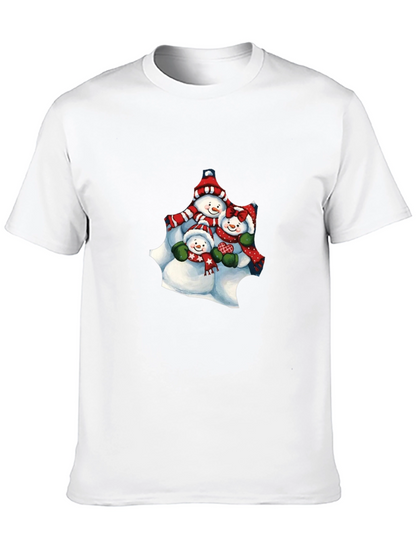 Snowman Family Black T-Shirt
