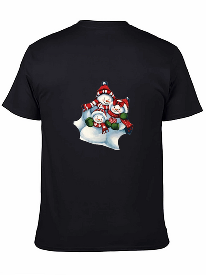 Snowman Family Black T-Shirt