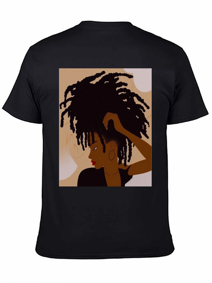 Afro Art Black Tee - Stylish Graphic Print