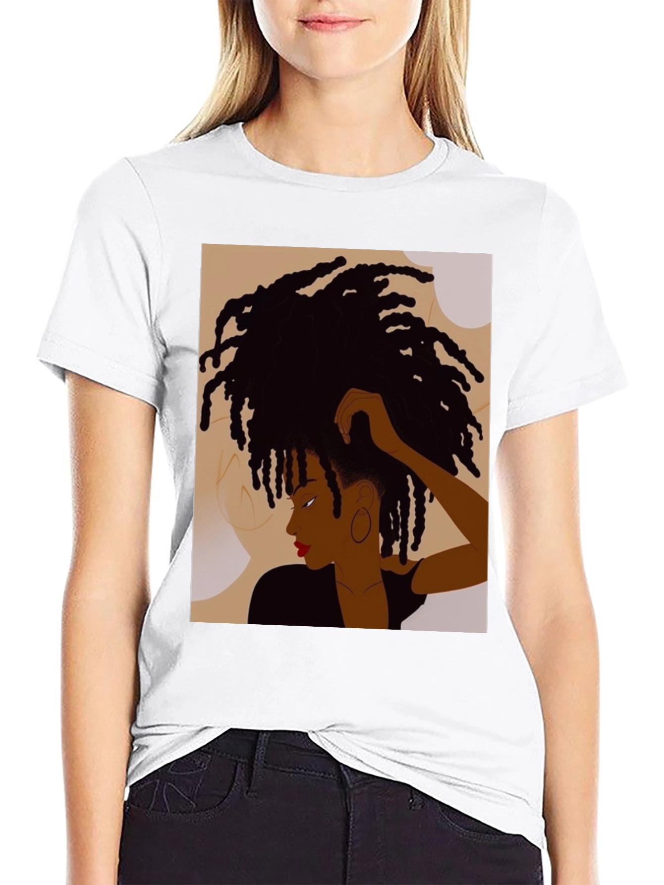 Afro Art Black Tee - Stylish Graphic Print