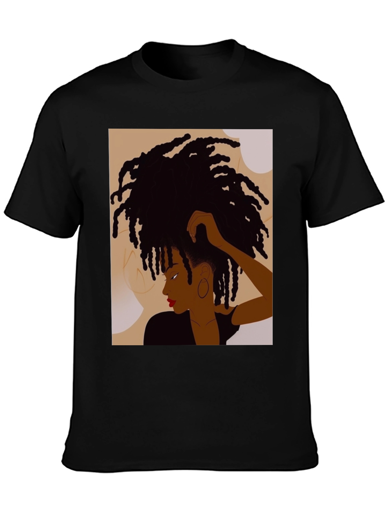 Afro Art Black Tee - Stylish Graphic Print