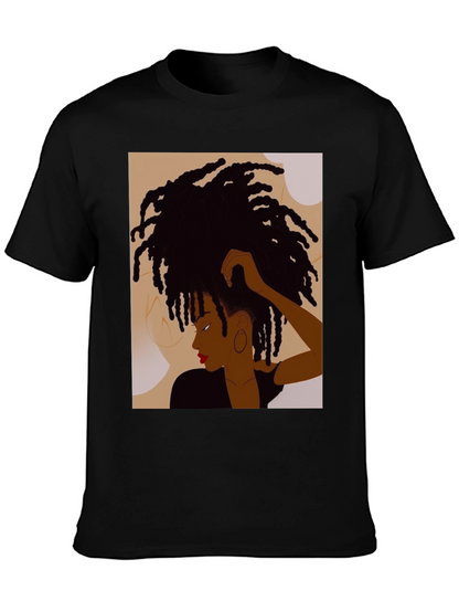 Afro Art Black Tee - Stylish Graphic Print